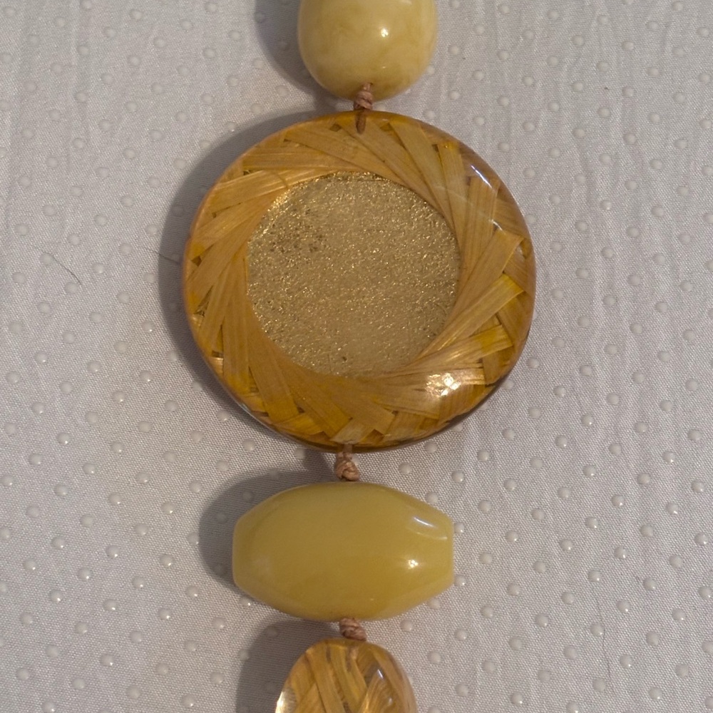 Chico’s Large Neutral Tasseled Necklace - Picture 3 of 5